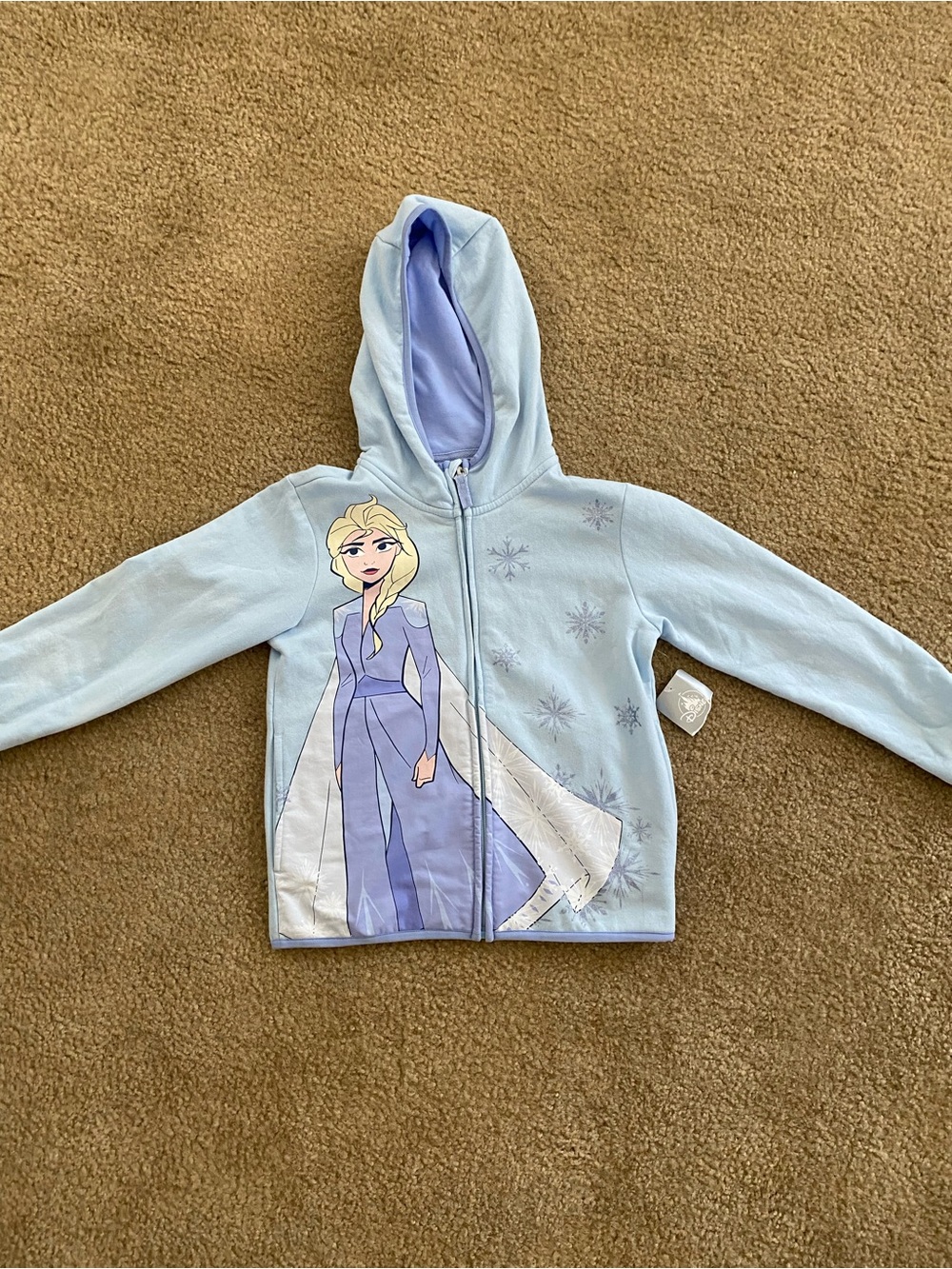 Disney Elsa Pastel Blue Hooded Zip Jacket